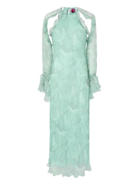 ruffled floral silk dress by PINKO