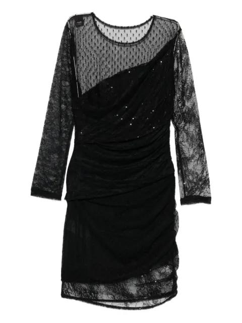 sequin-embellished mesh-upper mini dress by PINKO