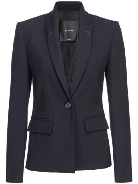shawl-lapel twill blazer by PINKO