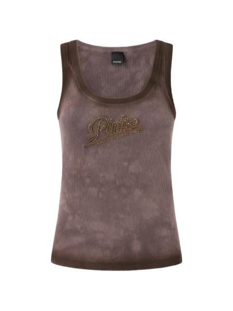 sleeveless beaded ribbed top by PINKO