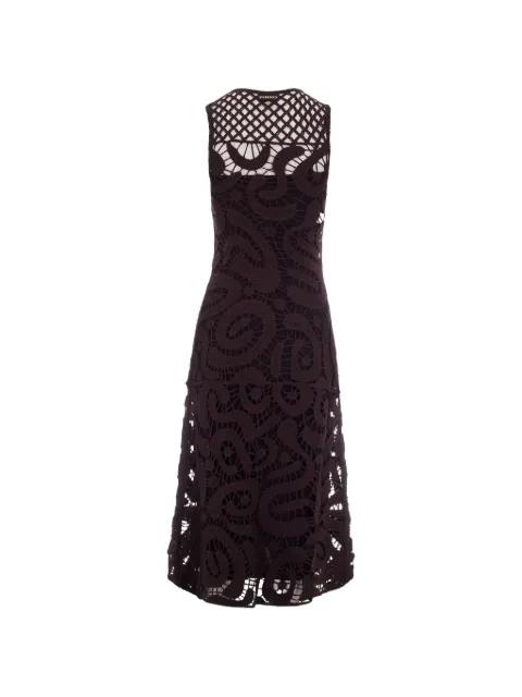 sleeveless crochet-detail midi dress by PINKO