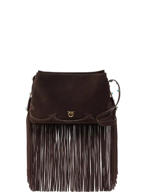 small Triplet fringed shoulder bag by PINKO