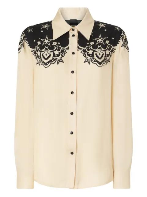 star-print collared shirt by PINKO