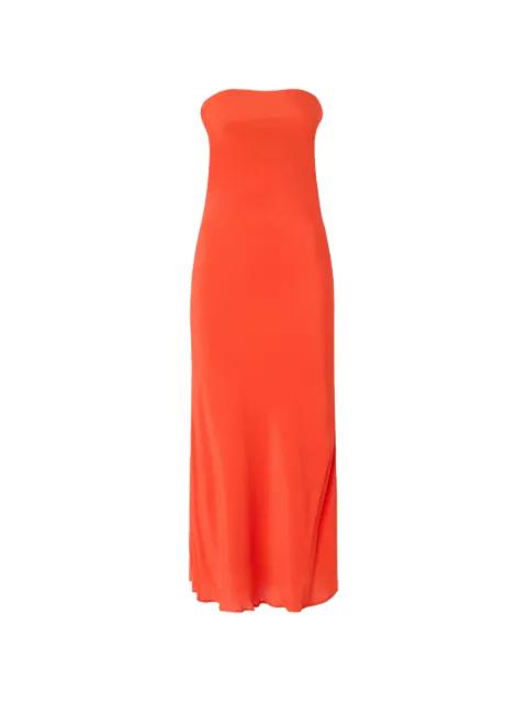 strapless satin-finish dress by PINKO