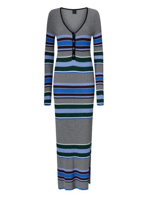 striped V-neck dress by PINKO