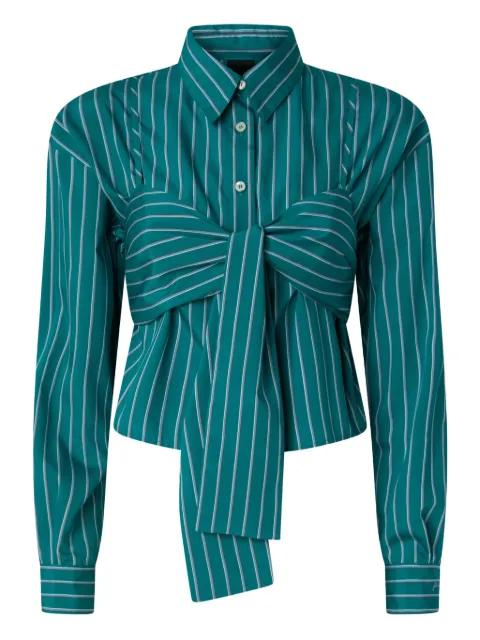 striped-pattern tie-front shirt by PINKO