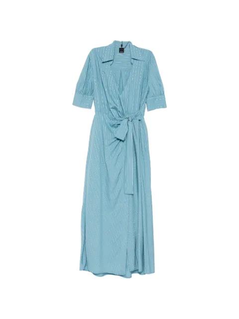 striped tie-waist maxi shirt dress by PINKO