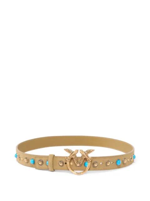 stud-embellished Love Birds-buckle belt by PINKO
