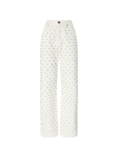 stud-embellished wide-leg jeans by PINKO