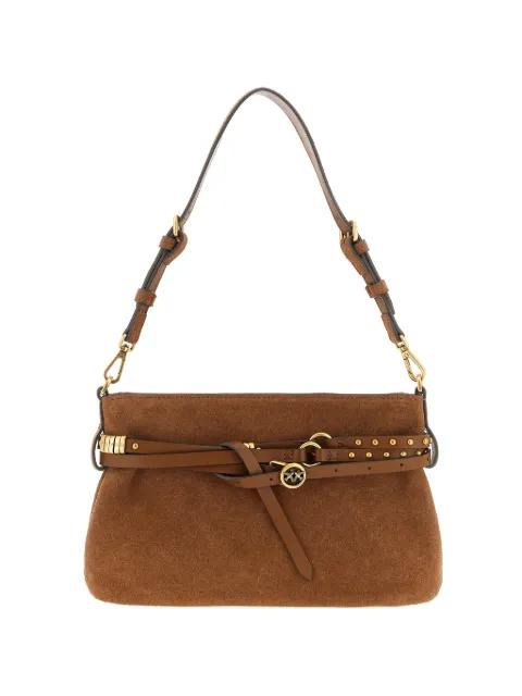 studded-belt suede shoulder bag by PINKO