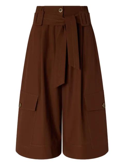 tie belt cotton shorts by PINKO