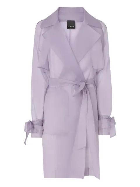 tie-detail belted coat by PINKO