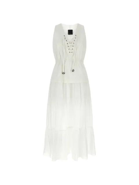 tiered lace-up maxi dress by PINKO