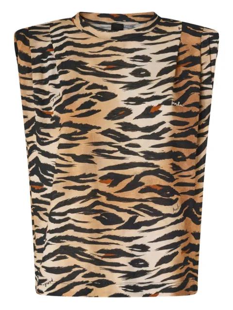 tiger-print sleeveless vest by PINKO
