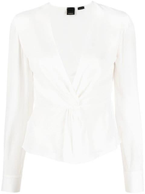 twisted V-neck blouse by PINKO