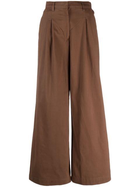 wide-leg cotton trousers by PINKO