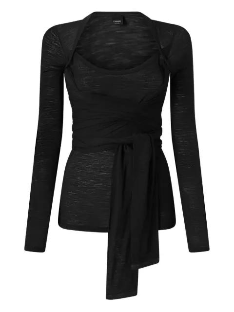 wrap-effect T-shirt by PINKO