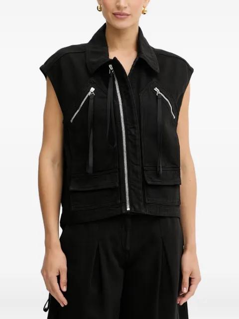 zip-fastening pocket gilet by PINKO