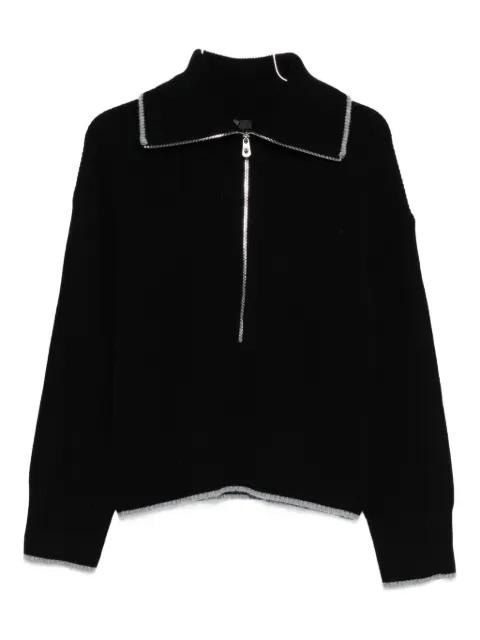 zip-front ribbed knit sweater by PINKO