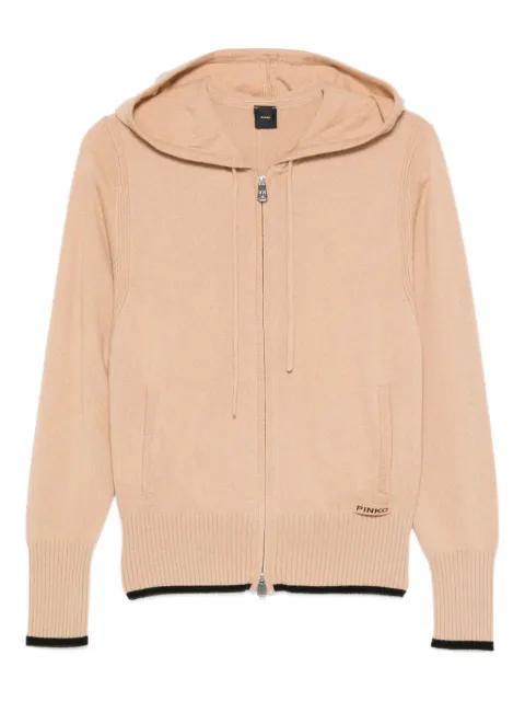 zip-up knitted hoodie by PINKO