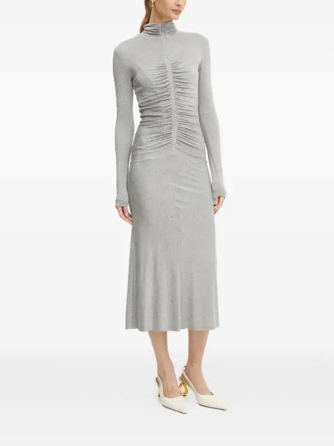 zip-up ruched midi dress by PINKO