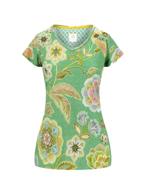 V-neck floral-print T-shirt by PIP STUDIO