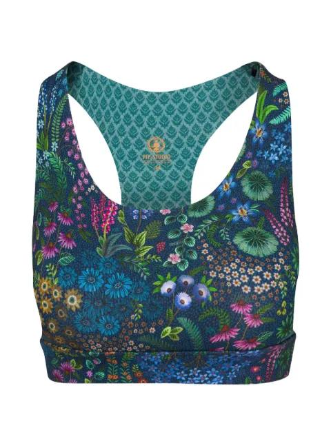 floral-print racerback sports bra by PIP STUDIO