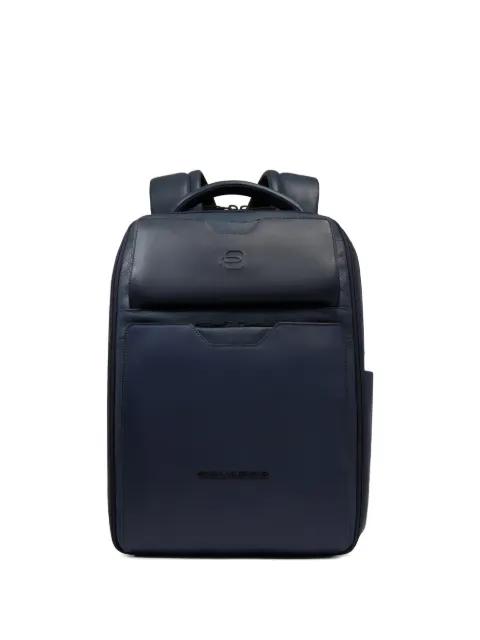 14" leather laptop backpack by PIQUADRO