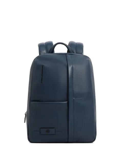 expandable leather backpack by PIQUADRO