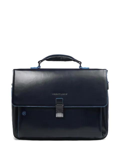 expandable leather briefcase by PIQUADRO