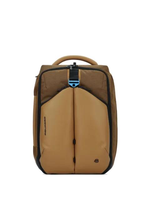 expandable multi-compartment backpack by PIQUADRO