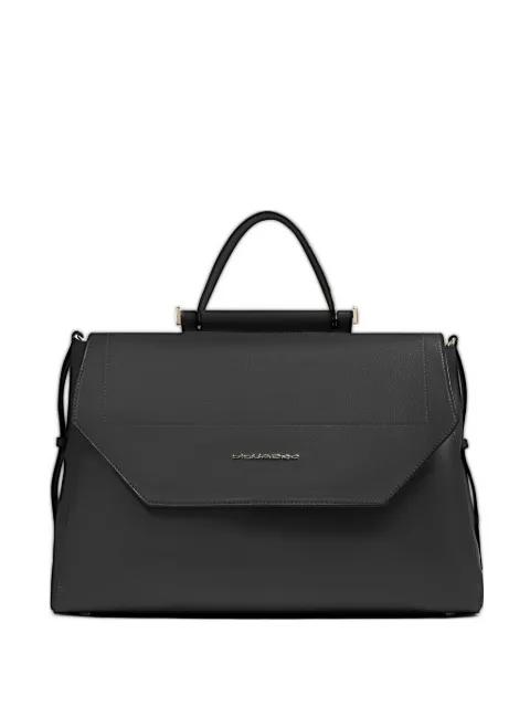 grained-leather satchel by PIQUADRO
