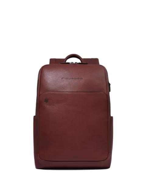 leather laptop 14" backpack by PIQUADRO