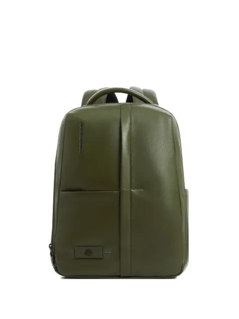 leather laptop backpack by PIQUADRO
