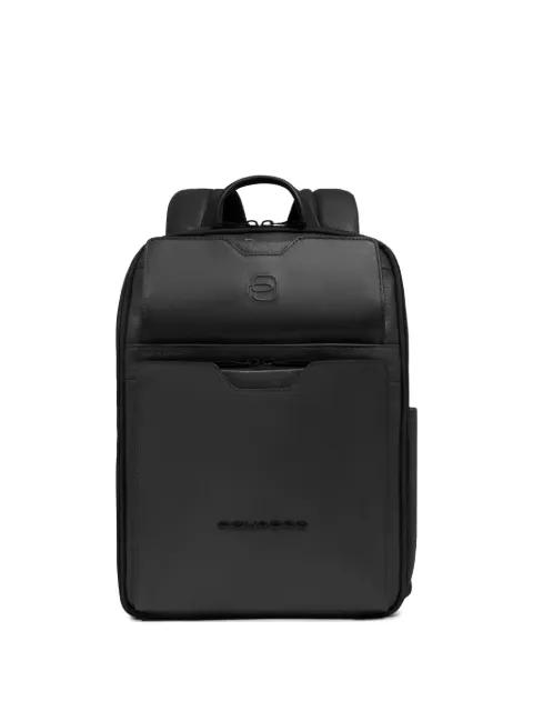 leather laptop backpack by PIQUADRO