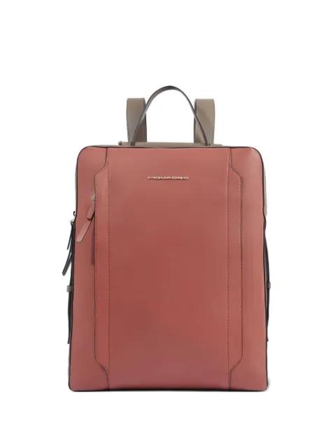 leather laptop backpack by PIQUADRO