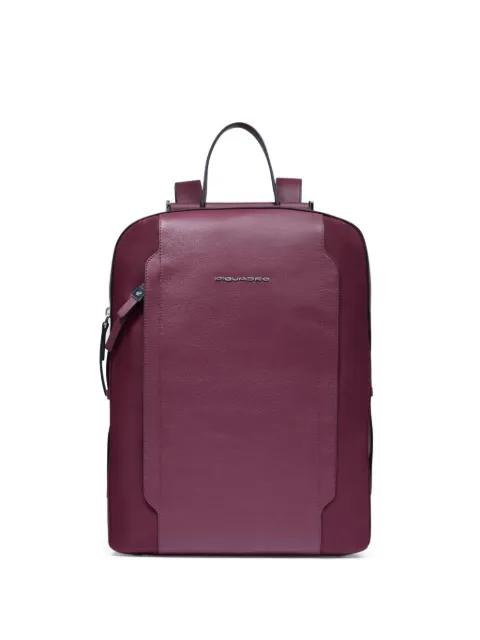 leather-panelled 14" laptop backpack by PIQUADRO