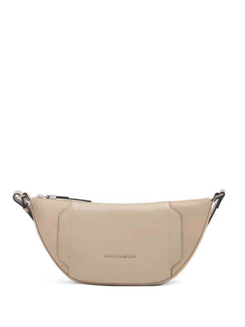 leather-panelled belt bag by PIQUADRO