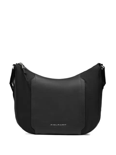 leather-panelled shoulder bag by PIQUADRO