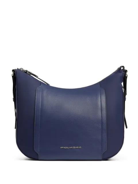 leather-panelled shoulder bag by PIQUADRO