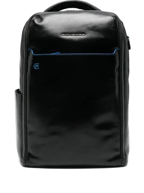 leather top-handle backpack by PIQUADRO