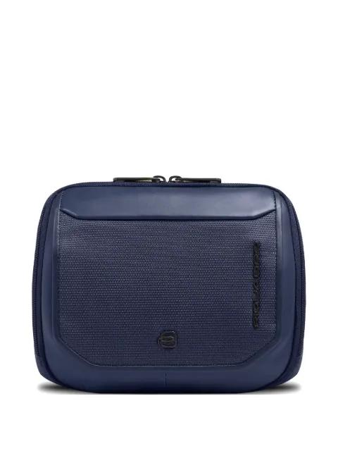 leather-trim cross body bag by PIQUADRO