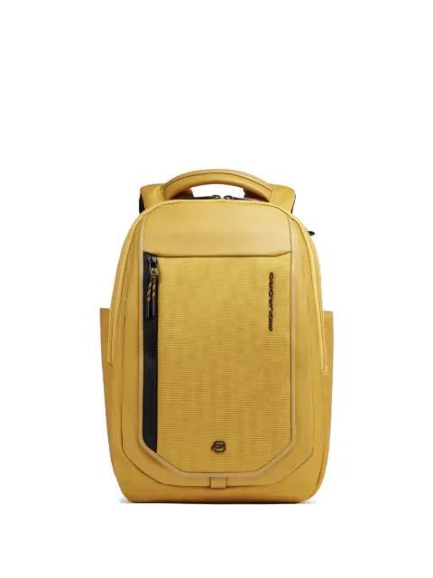 leather-trim laptop backpack by PIQUADRO