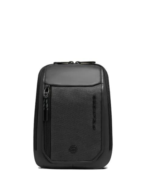 leather-trim messenger bag by PIQUADRO