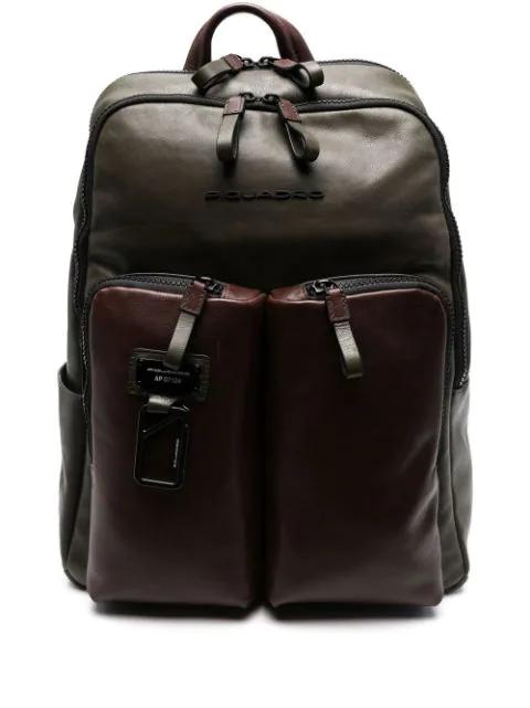 logo-plaque detail backpack by PIQUADRO