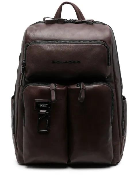 logo-plaque detail backpack by PIQUADRO