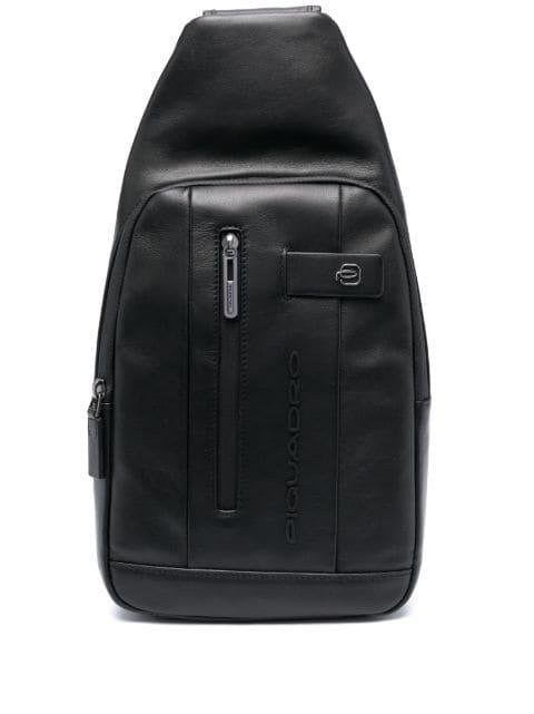 logo-plaque zipped backpack by PIQUADRO