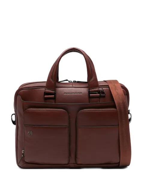 multi-pocket briefcase by PIQUADRO