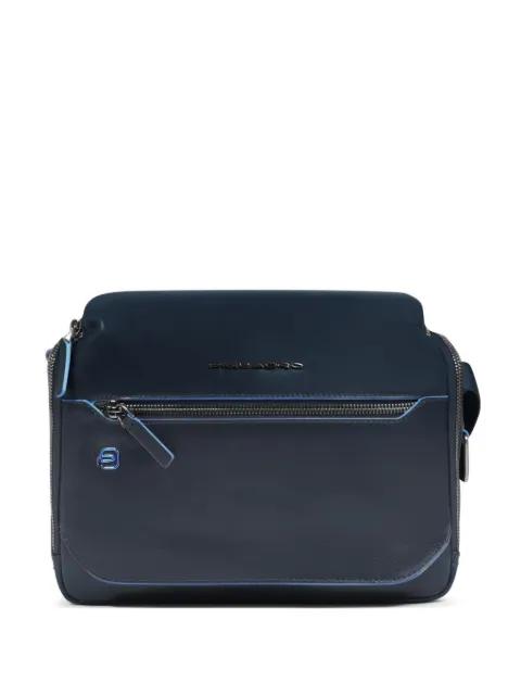 personalizable leather crossbody bag by PIQUADRO