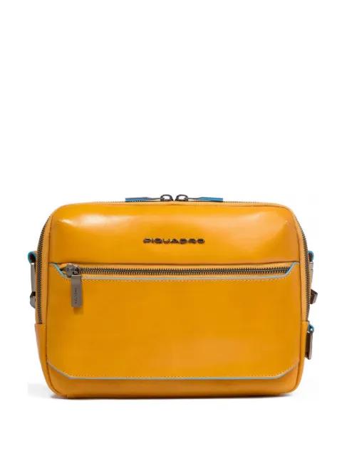 pocket leather messenger bag by PIQUADRO